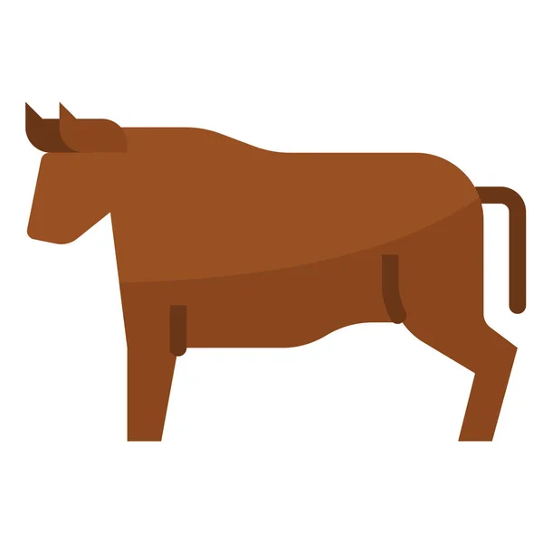 Carne Res Icono Carne Estilo Plano — Vector de stock