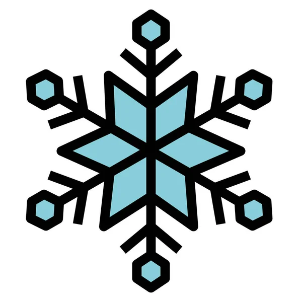 Christmas Cold Ice Icon Filled Outline Style — ストックベクタ