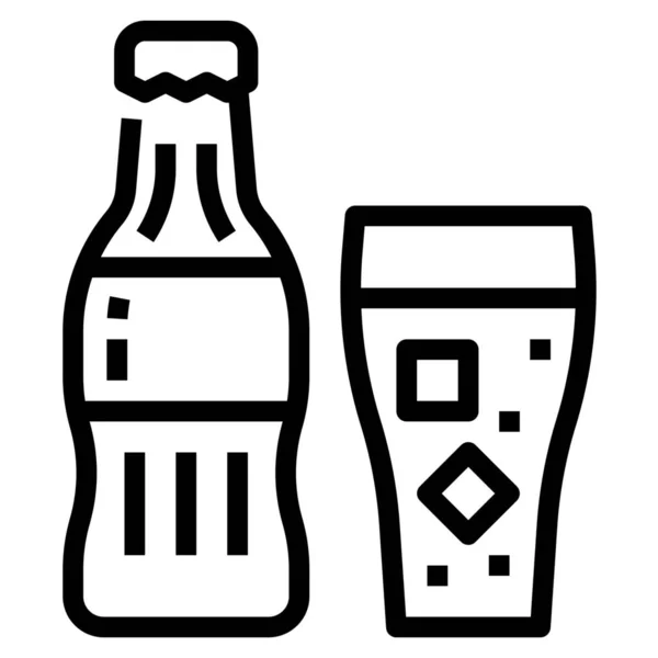 Icône Boisson Cola Soda Dans Style Contour — Image vectorielle