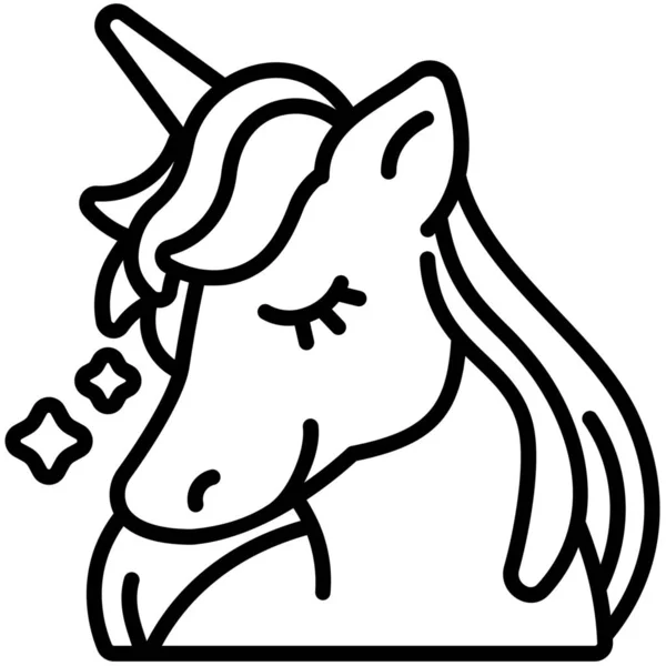 Ikon Hewan Unicorn - Stok Vektor