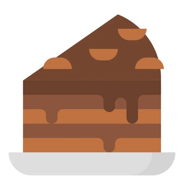 Panadería Pastel Postre Icono Estilo Plano — Vector de stock