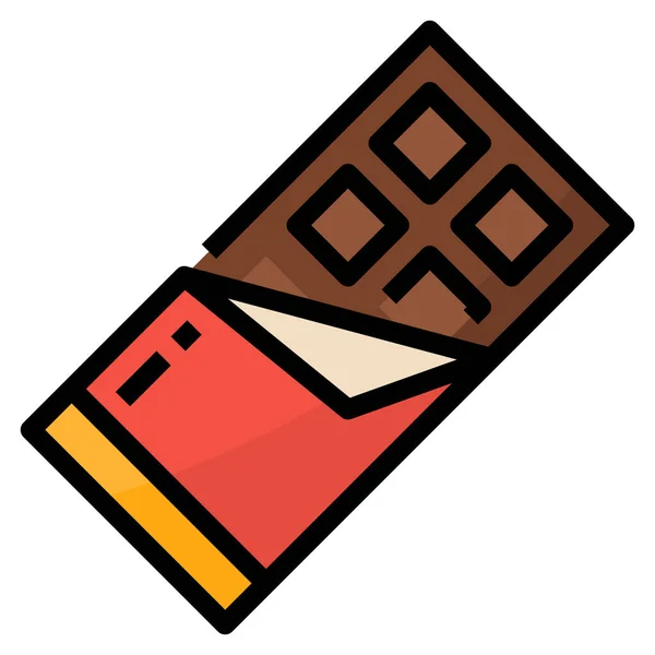 Bar Snoep Chocolade Pictogram Gevulde Omtrek Stijl — Stockvector