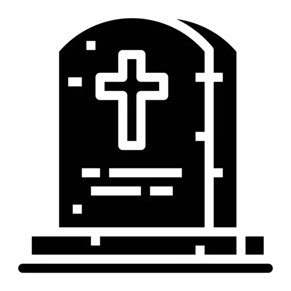 Cementerio Familia Tumbas Icono Estilo Sólido — Archivo Imágenes Vectoriales