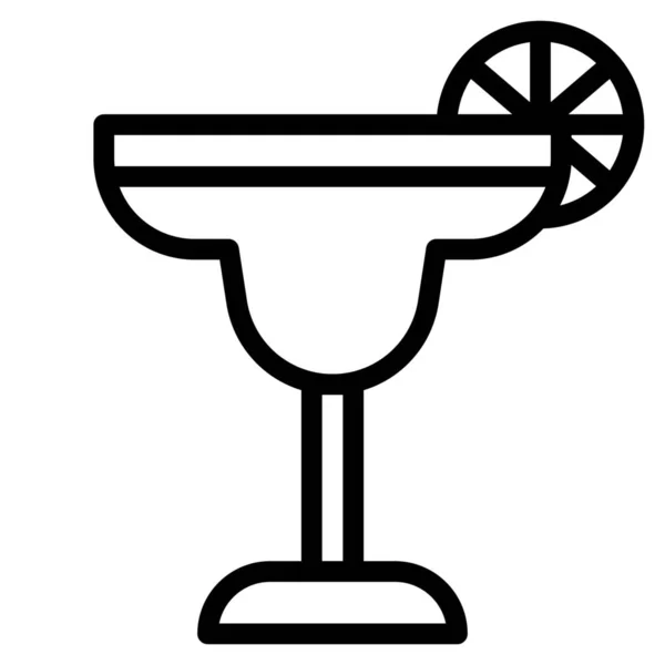 Икона Коктейльных Напитков Стиле Набросков — стоковый вектор