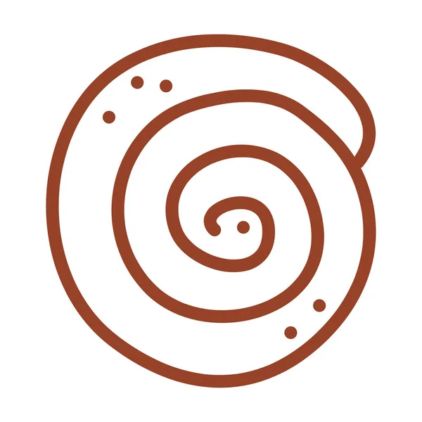Boulangerie Cannelle Rouleau Icône Nourriture Dans Style Outline — Image vectorielle