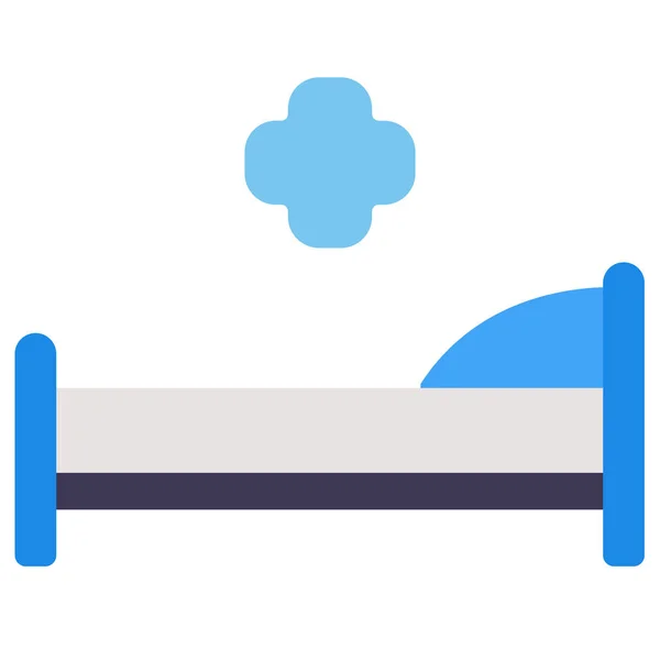 卧床保健医院图标 平面风格 — 图库矢量图片