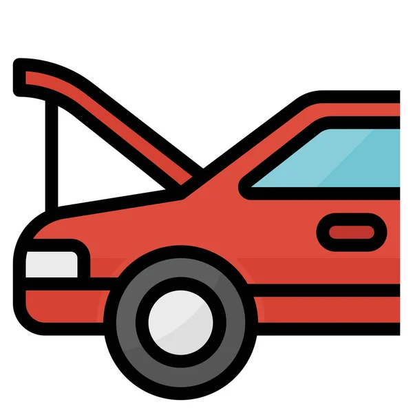 Auto Coche Máquina Icono Estilo Contorno Lleno — Vector de stock