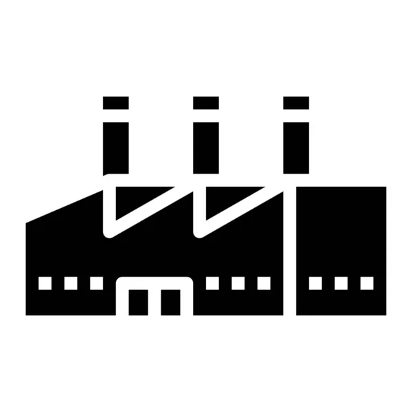公司工厂工业图标的坚实风格 — 图库矢量图片