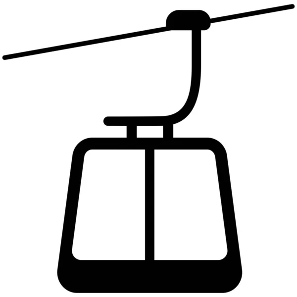 Cable Car Float Icon Solid Style — Stock Vector