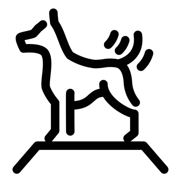 Собака Собака Веселий День Табір Домашніх Тварин Значок Стилі Контур — стоковий вектор
