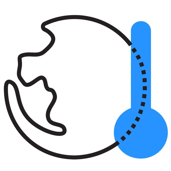 Eco Global Warming Temperatuur Icoon Gevulde Omtrek Stijl — Stockvector