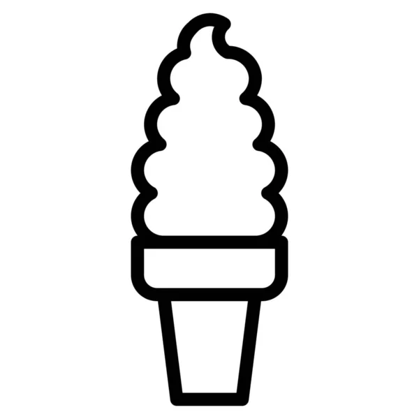 Helado Hielo Servir Icono Estilo Esquema — Vector de stock