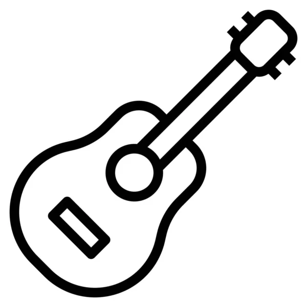 Instrumentos Guitarra Icono Música Estilo Esquema — Archivo Imágenes Vectoriales