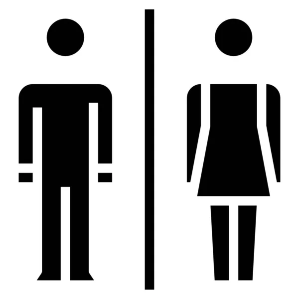 Muž Toalety Znamení Ikona Pevném Stylu — Stockový vektor