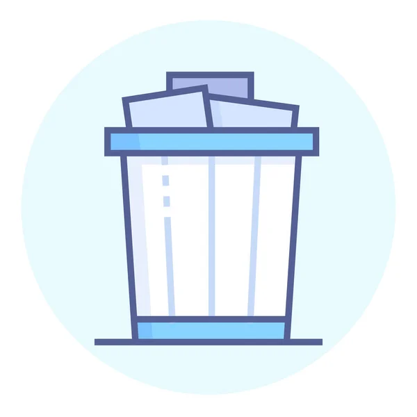 Basket Bin Can Icon Filled Outline Style — Stock Vector