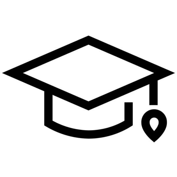 Ακαδημία Εκπαίδευση Καπέλο Αποφοίτησης Εικονίδιο Στυλ Περίγραμμα — Διανυσματικό Αρχείο