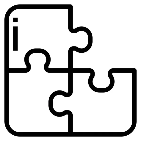 Jigsaw Outline Recreation Hobby Icon Outline Style — 스톡 벡터