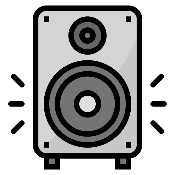 Bass Sound Speaker Icon Filled Outline Style — Stock Vector