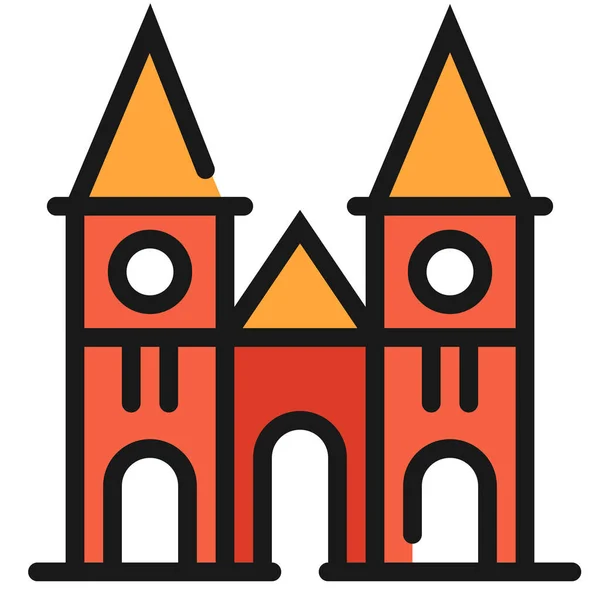 Иконка Церкви Стиле Заполненный Контур — стоковый вектор