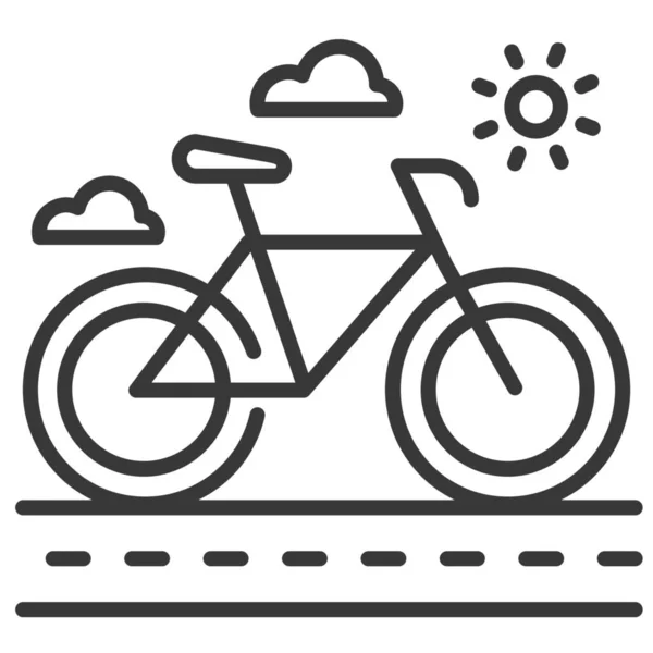 Bicicleta Eco Prietenos Ecologie Pictogramă Stil Contur — Vector de stoc