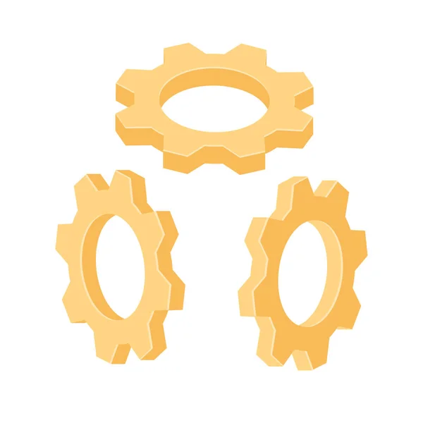 Gears Mechanics Mechanism Icon Isometric Style — Stock Vector