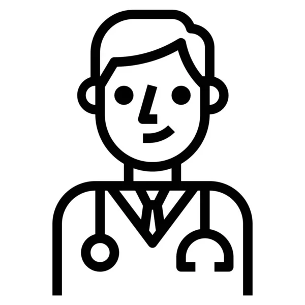 Avatar Care Doctor Icon Outline Style — ストックベクタ