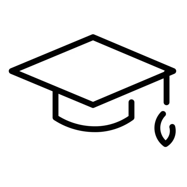 Ακαδημαϊκό Καπέλο Κολέγιο Αποφοίτηση Εικονίδιο Στυλ Περίγραμμα — Διανυσματικό Αρχείο