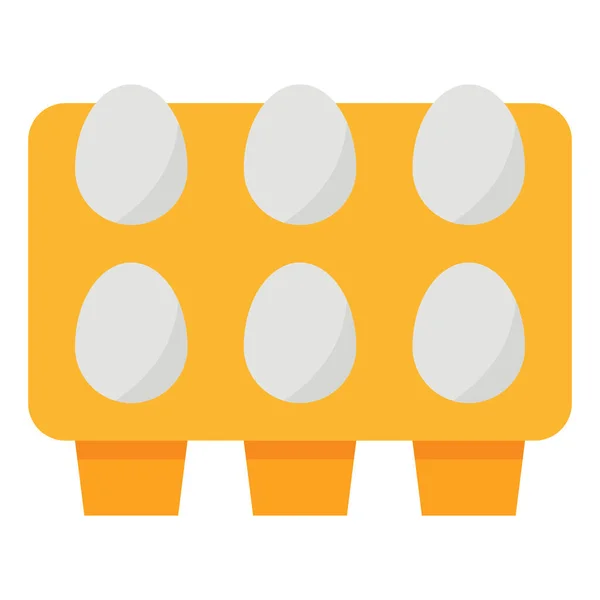 Carton Egg Farm Icon Flat Style — Stock Vector