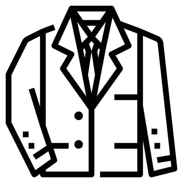 Ύφασμα Κοστούμι Μόδας Εικονίδιο Στυλ Περίγραμμα — Διανυσματικό Αρχείο