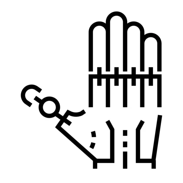 Cyber Hand Mechanics Icon Outline Style — Stock Vector