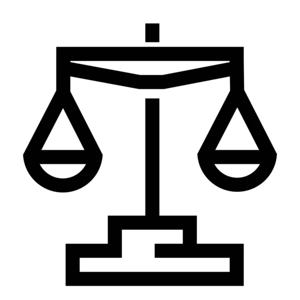 Tribunal Justicia Icono Ley Estilo Esquema — Vector de stock