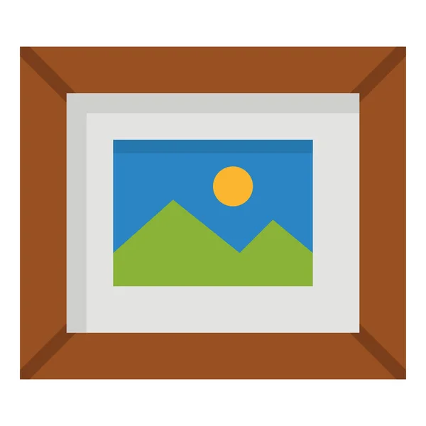 Frame Image Photography Icon Flat Style — Stock Vector