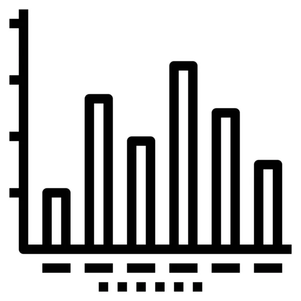 Diagramas Barras Icono Reunión Estilo Esquema — Vector de stock