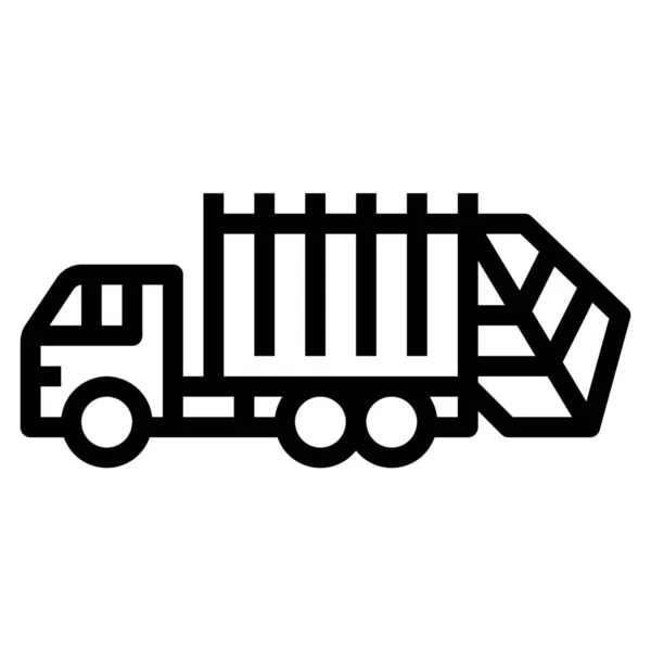 Garbage Recycle Truck Icon Outline Style — Stock Vector