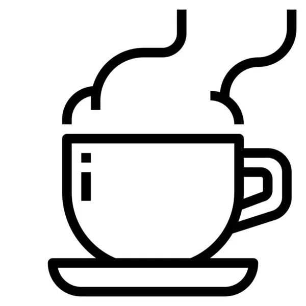 Bryta Kaffekopp Ikon Kontur Stil — Stock vektor