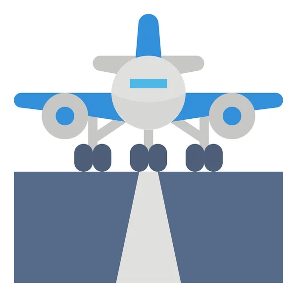 Landing Runway Icon Flat Style — Image vectorielle