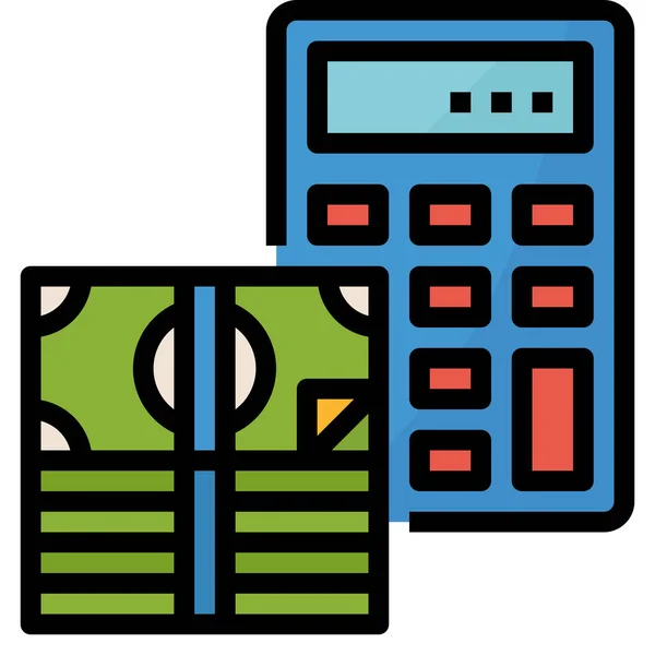 Budget Calculate Investment Icon Filled Outline Style — Stock Vector