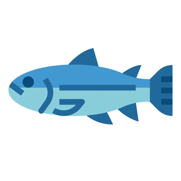 Ikona Živočišné Ryby Jídlo Plochém Stylu — Stockový vektor