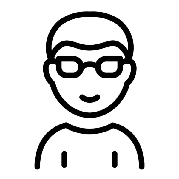 Niño Niño Gafas Icono Estilo Esquema — Vector de stock