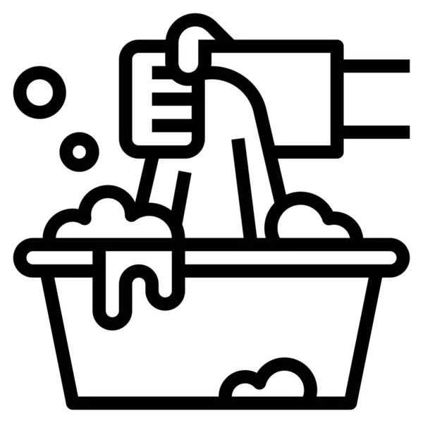 Cleaning Clothes Housekeeping Icon Outline Style — Stock Vector