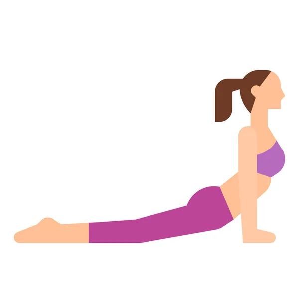 Bhujangasana Kobra Egzersiz Ikonu Fitness Yoga Diyet Kategorisinde — Stok Vektör