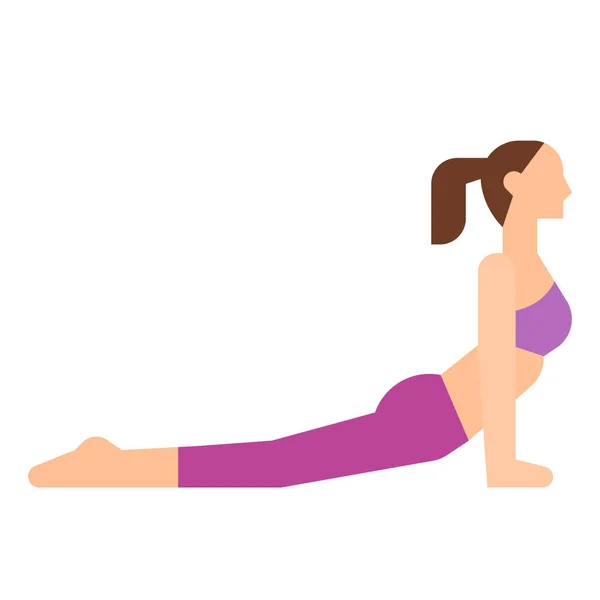 Bhujangasana Cobra Øvelsesikon Fitness Yoga Kost Kategori – Stock-vektor