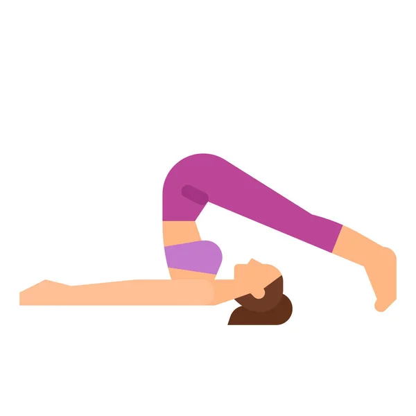 Ejercicio Halasana Arado Icono Fitness Yoga Categoría Dieta — Vector de stock