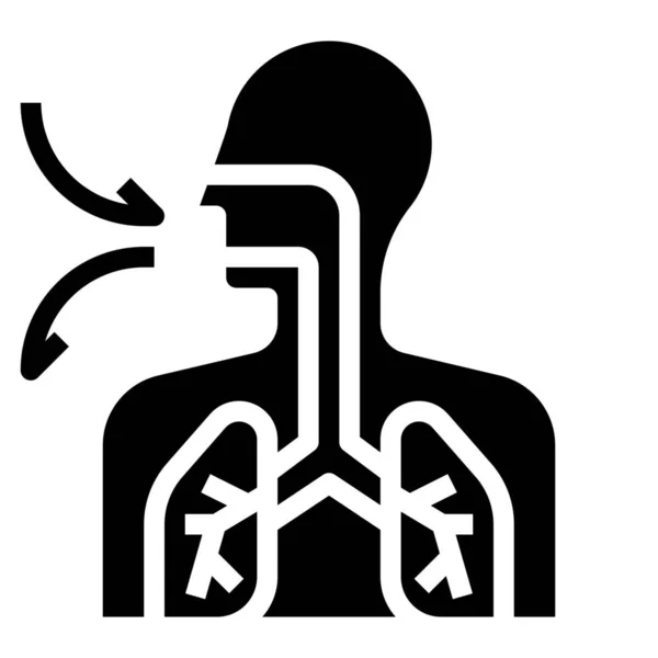Icono Respiratorio Biológico Anatomía Estilo Sólido — Archivo Imágenes Vectoriales