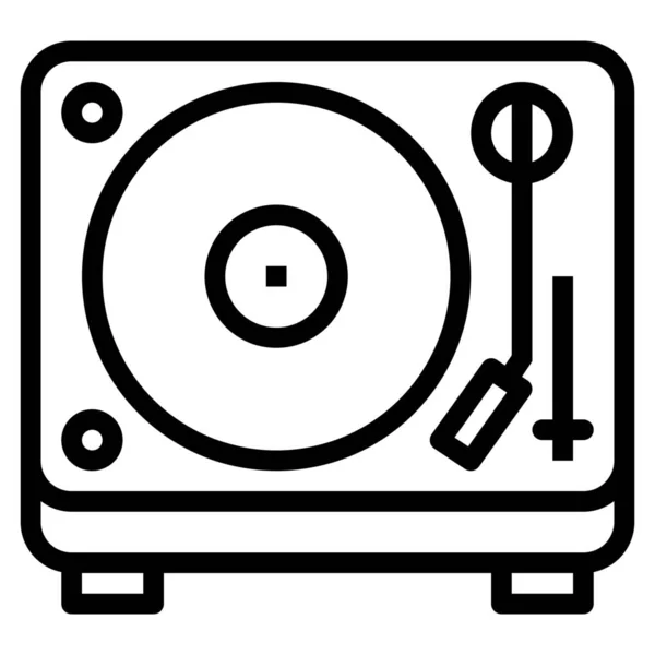 Иконка Музыкального Проигрывателя Стиле Абрис — стоковый вектор