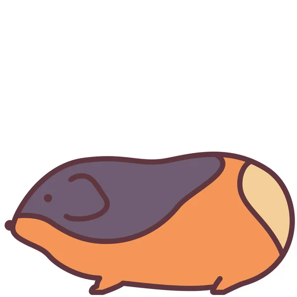 Animal Cavy Domestic Icon Estilo Contorno Relleno — Vector de stock