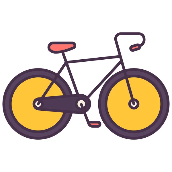 Bicicleta Ejercicio Fuera Icono Estilo Contorno Lleno — Vector de stock