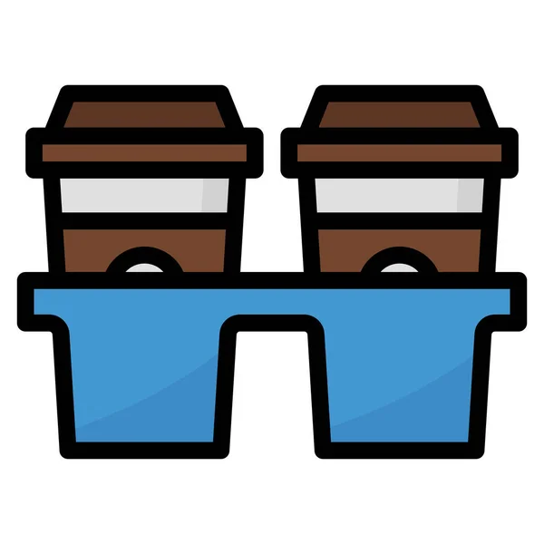 Away Cafe Coffee Icon Filled Outline Style — Stockvector