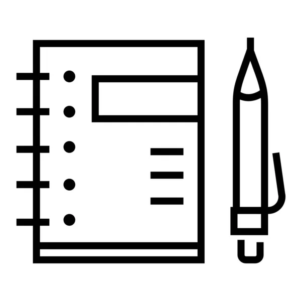 Nota Bloc Notas Icono Bloc Notas Estilo Esquema — Vector de stock