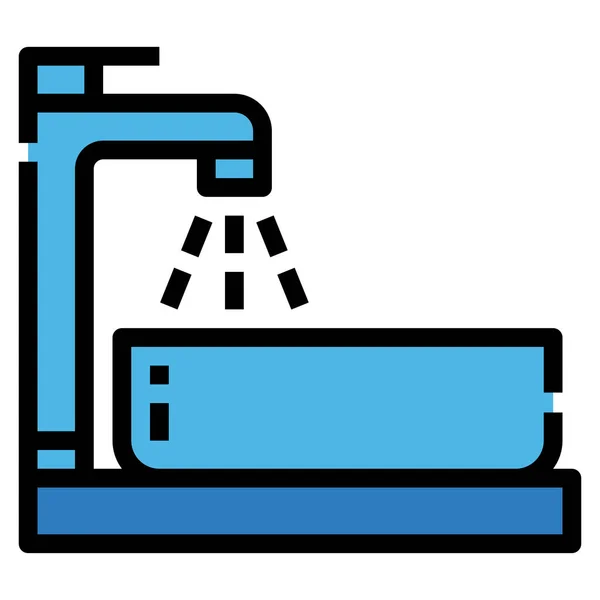 Wastafel Badkamer Hygiëne Icoon — Stockvector